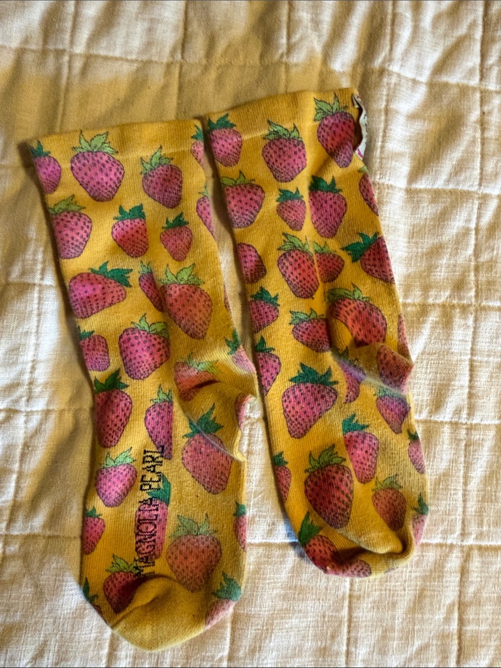 Magnolia Pearl Yellow Strawberry Print Socks